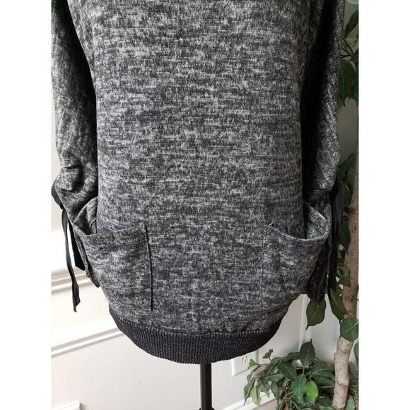PerSeption Concept Sweater Womens L Gray Heather Cowl Neck Long Sleeve Pockets - Picture 10 of 13
